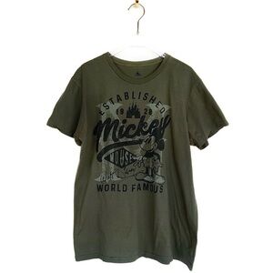 SALE 🛍️ DISNEY Mickey House Olive Green short sleeve Tee Womens size L